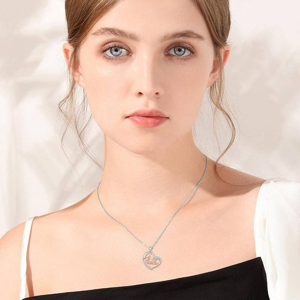 Diamond Heart Necklace - Sterling Silver