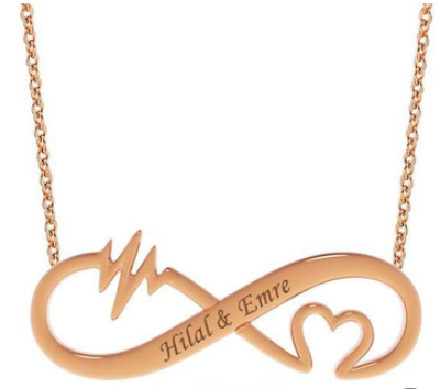 8-character Infinity Cardiogram Custom Necklace