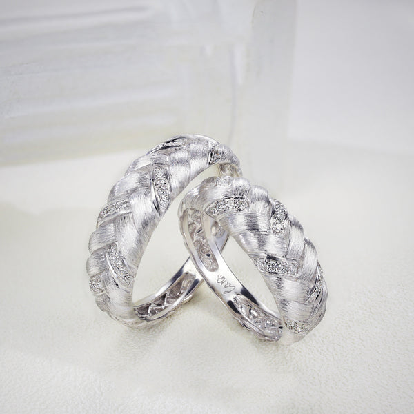 Fashionable Simple Diamond Brushed Ring