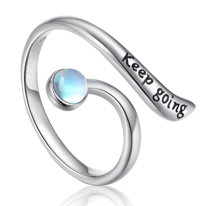 Moonstone Adjustable Ring - Sterling Silver