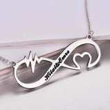 8-character Infinity Cardiogram Custom Necklace