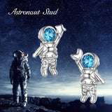 Astronaut Stud Earrings - Sterling Silver