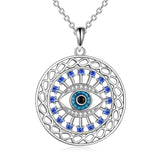 Irish Celtic Knot with Evil Eye Pendant Necklace