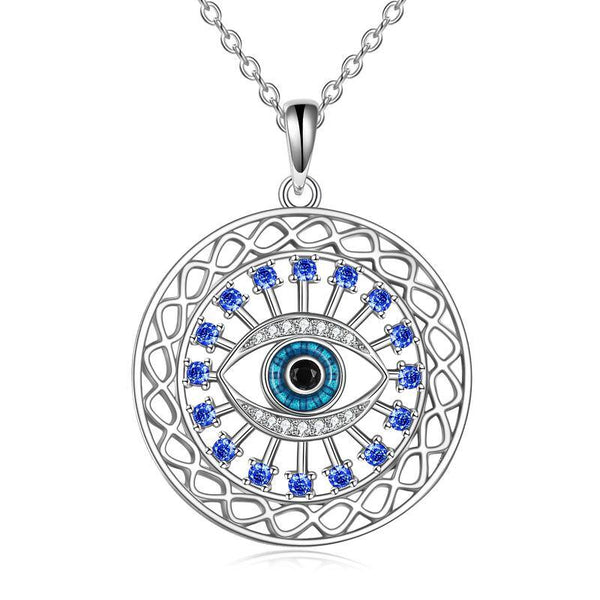 Irish Celtic Knot with Evil Eye Pendant Necklace