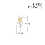 Sterling Silver Faith Sunflower Zirconia Pendant Necklace