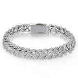 Silver Cuban Bracelet With Moissanite Diamonds