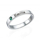 Personalized Birthstone name Ring