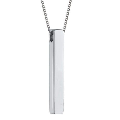 Silver Bar Custom Name Pendant Necklace