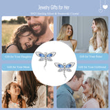 Dragonfly Gifts Sterling Silver Stud Earrings with Austrian Crystal