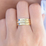 Personalized Birthstone name Ring