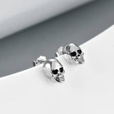 Sterling Silver Skull Stud Earrings