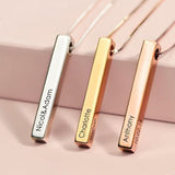 Silver Bar Custom Name Pendant Necklace