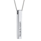 Silver Bar Custom Name Pendant Necklace