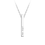 Silver Bar Custom Name Pendant Necklace