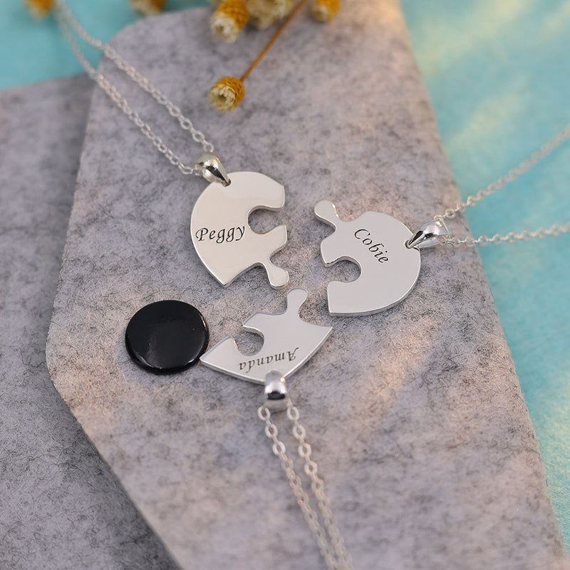 Custom Love Puzzle Pendant Girlfriend Necklace