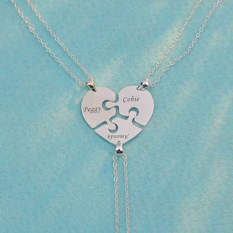 Custom Love Puzzle Pendant Girlfriend Necklace