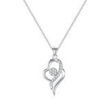 Diamond Heart Necklace - Sterling Silver