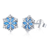 Sterling Silver Snowflake Hypoallergenic Stud Earrings