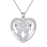 Dragon Necklace in White Gold - Sterling Silver