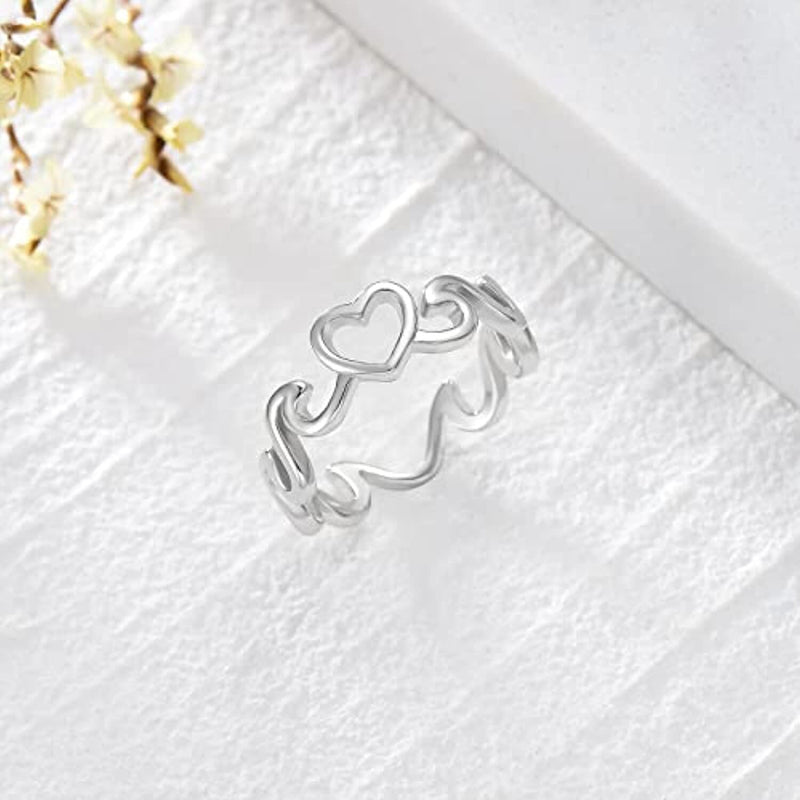 Wave Love Ring - Sterling Silver