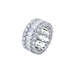 Sterling Silver Diamond Color Jewel Ring