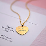 Custom Sterling Silver Heart Couple Necklace