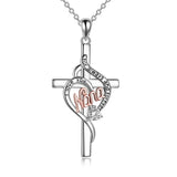 Sterling Silver Nana Cross Necklace with Zircon