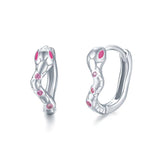 Hypoallergenic Small Snake Hoop Earrings - Sterling Silver