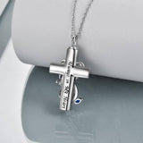 Butterfly Cross Urn Pendant Necklace