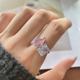 New Two-tone Diamond Ring Pear-shaped Ring Fashion