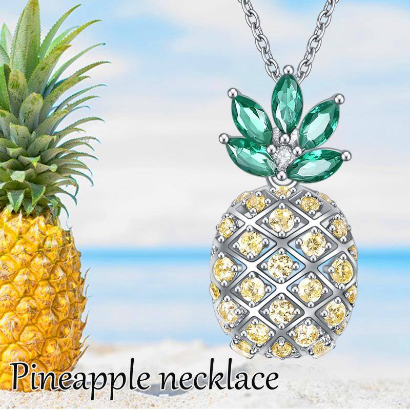 Dainty Sterling Silver Pineapple Pendant Necklace