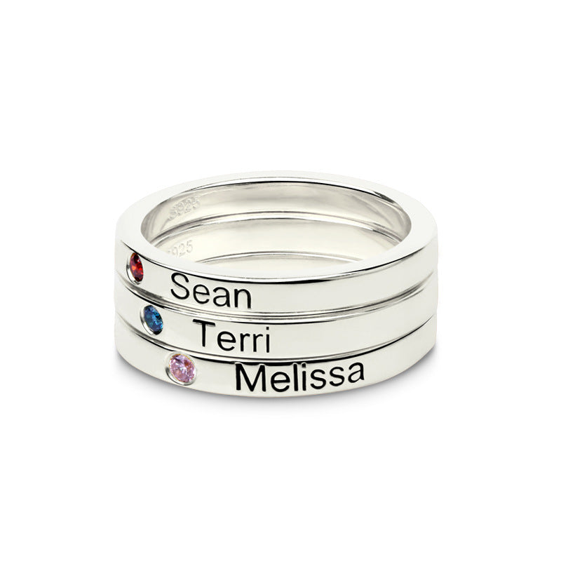 Personalized Birthstone name Ring