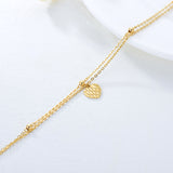 14K Gold Heart Anklet