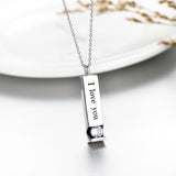 Bar Urn Necklace for Ashes Cremation - Sterling Silver