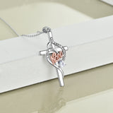 Sterling Silver Nana Cross Necklace with Zircon