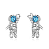 Astronaut Stud Earrings - Sterling Silver