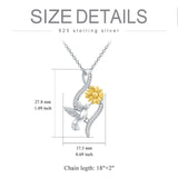 Hummingbird Daisy Necklace - Sterling Silver