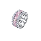 Sterling Silver Diamond Color Jewel Ring