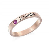 Personalized Birthstone name Ring