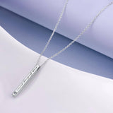 Sterling Silver Vertical Bar Engraved Necklace