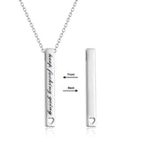 Sterling Silver Vertical Bar Engraved Necklace