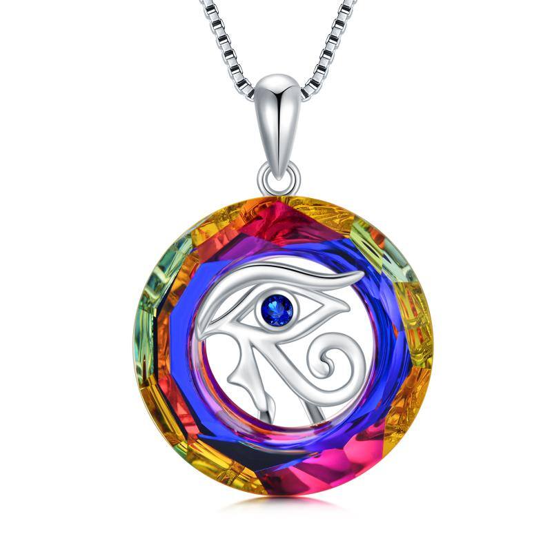 Eye of Horus Crystal Necklace - Sterling Silver