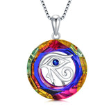 Eye of Horus Crystal Necklace - Sterling Silver