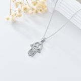 Hamsa Peace Necklace - Sterling Silver