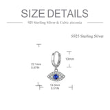 Sterling Silver CZ Evil Eye Earrings