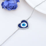 Evil Eye Anklet - Sterling Silver