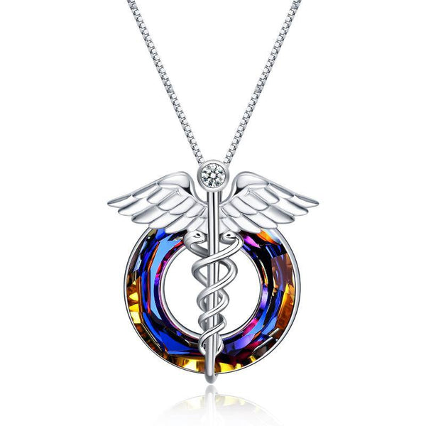 Sterling Silver Stethoscope Heartbeat Nurse Necklace