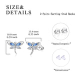 Dragonfly Gifts Sterling Silver Stud Earrings with Austrian Crystal