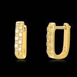 U-shaped Hoop Earrings With Diamonds