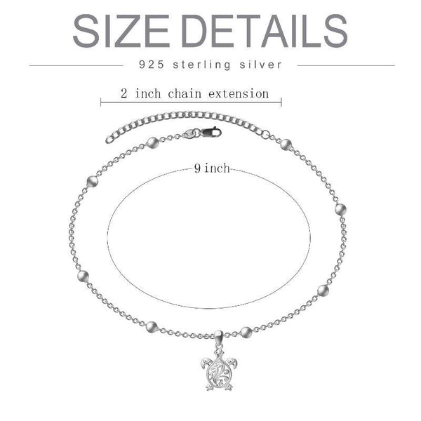 Sterling Silver Turtle Anklet